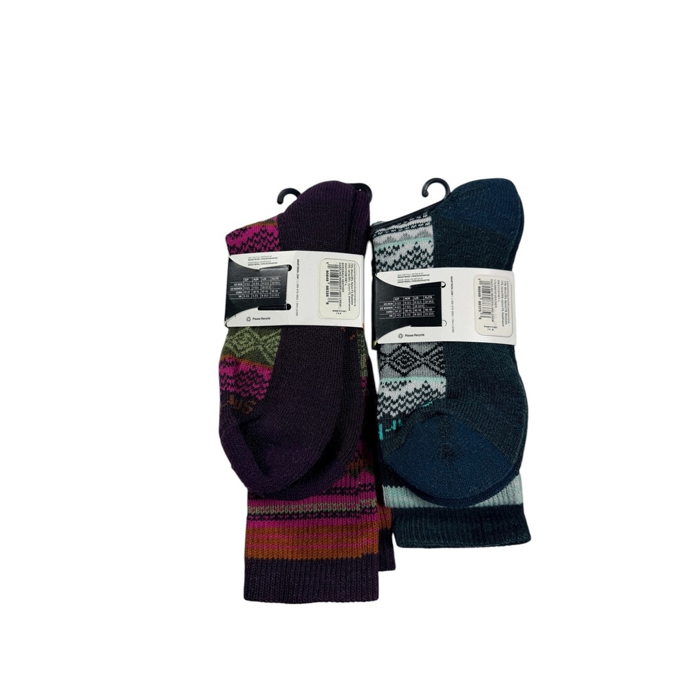 LOT2 Smartwool Womens Dazzling Wonderland Crew Socks 2 Pair Large Wool Blend NEW - Picture 9 of 11